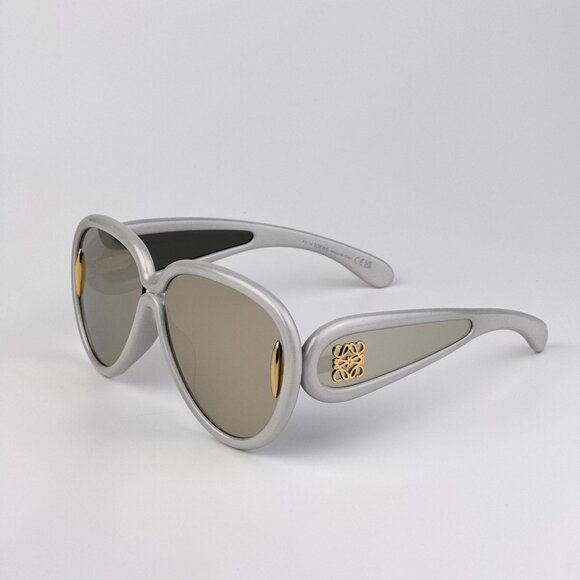 Loewe x Paula’s Ibiza Sunglasses – Metallic White Pilot Gold Mirror LW40132I 24C - Picture 6 of 11